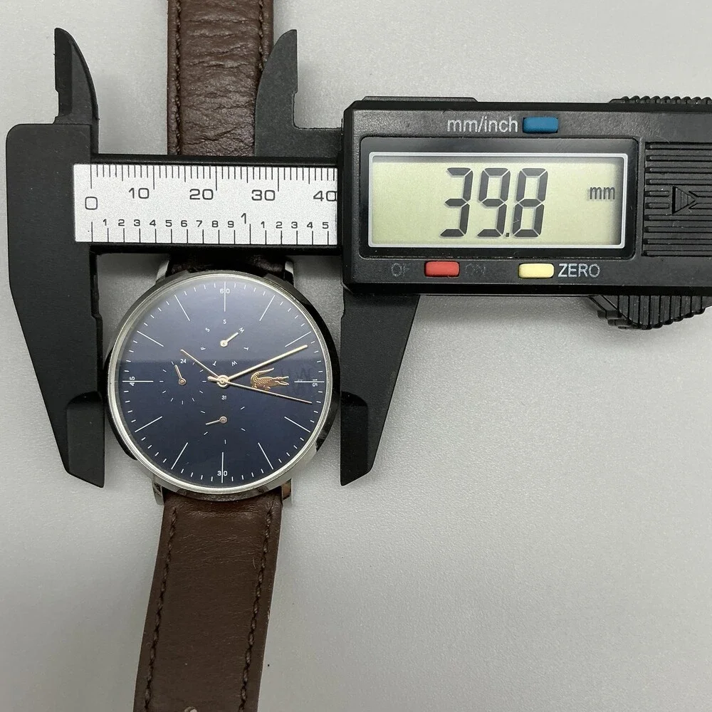 Lacoste LC.96.1.14.2884 Mens Watch 40mm Blue Dial Silver Tone Leather New Batt